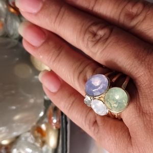 Pastel bouquet stone cluster ring